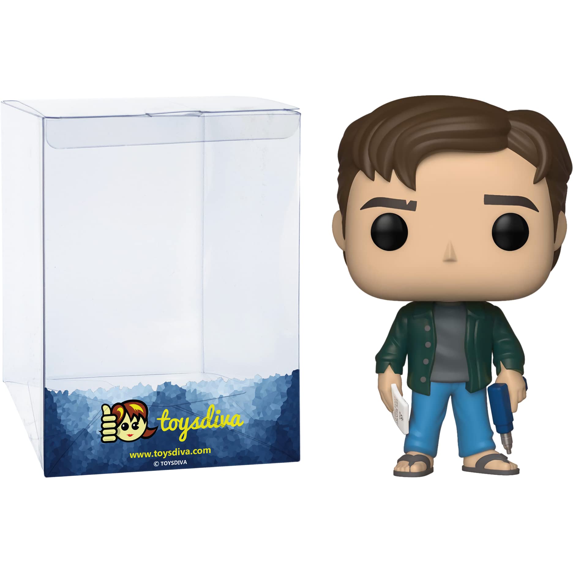 Funko Peter G i b b o n s : P o p ! Movies Vinyl Figurine Bundle with 1 Compatible 'ToysDiva' Graphic Protector (710 - 36962 - B)