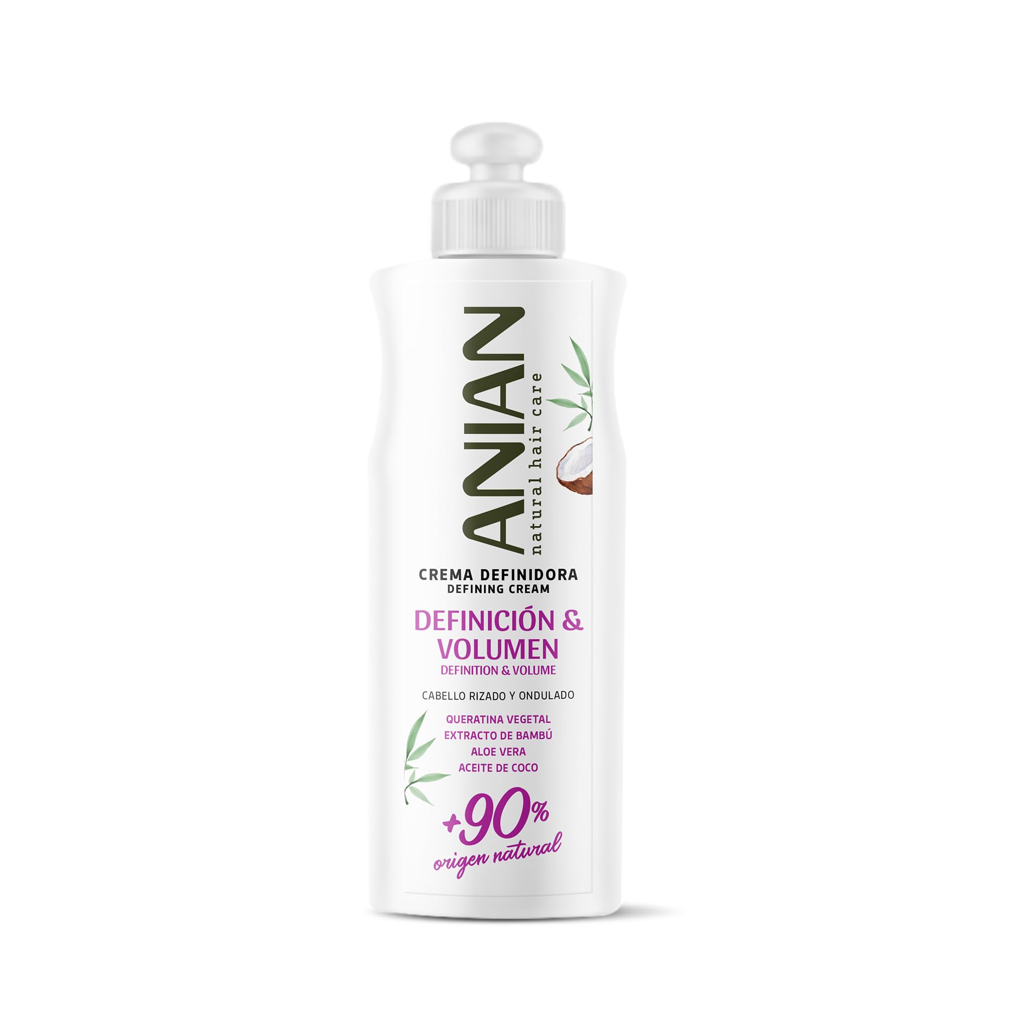 ANIAN Crema Definidora de Rizos Definición y Volumen, 250 ml