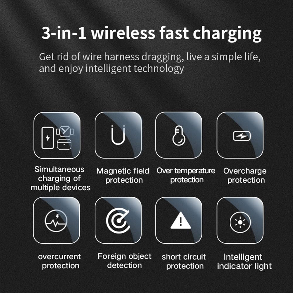 Caricabatterie wireless triplo da 25 W per Samsung Galaxy Series S26 S25 S24 S23 Fold Flip e compatibile con modelli Galaxy Watch (bianco)