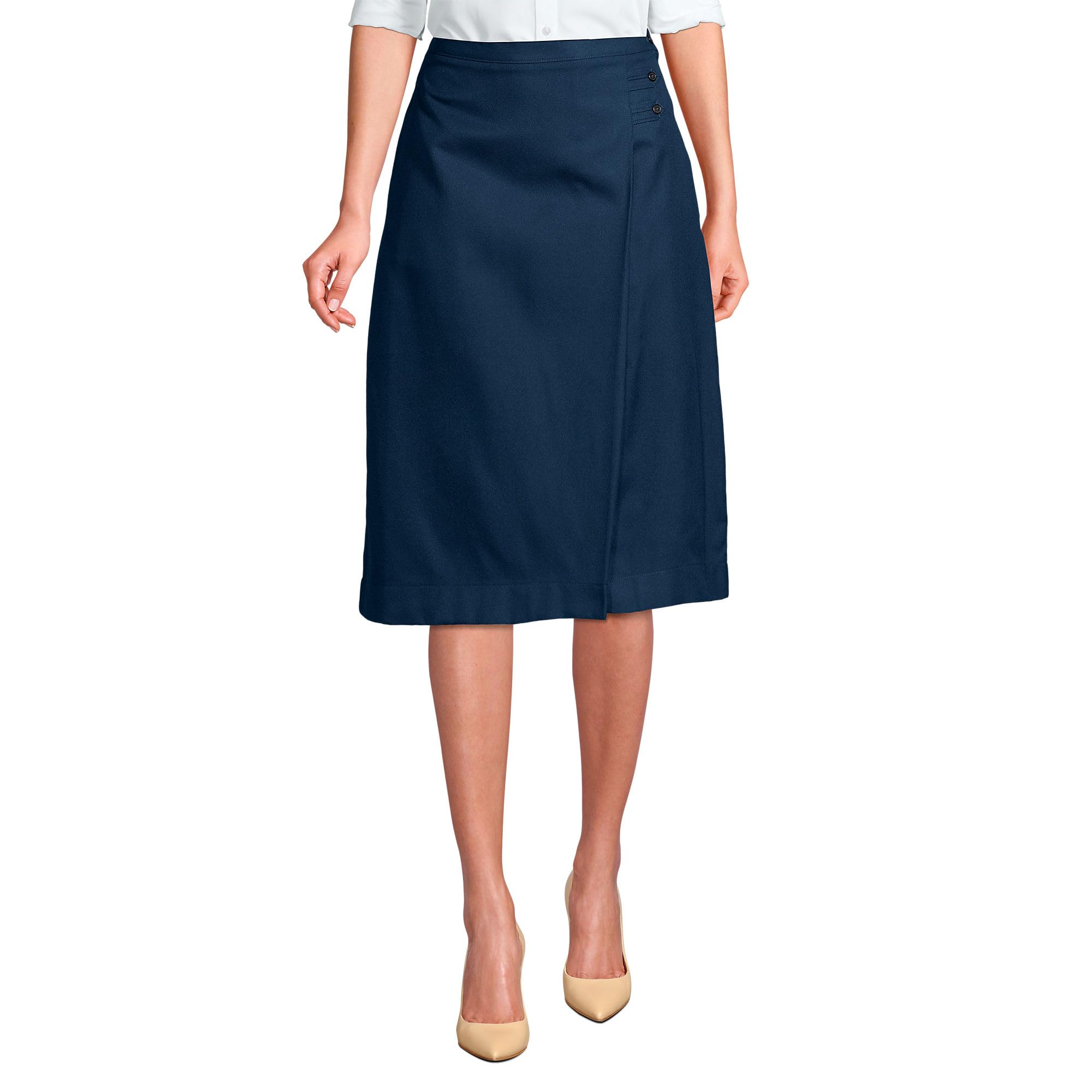 Lands End School Uniform Womens Solid A-line Skirt Below The Knee