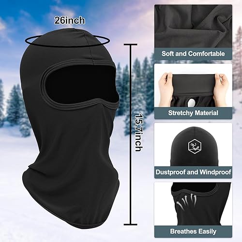 Miniatura 3 de Máscara de esquí, pasamontañas para hombres y mujeres, máscara de esquí Shiesty, máscara de cara completa, resistente al viento, protección UV,