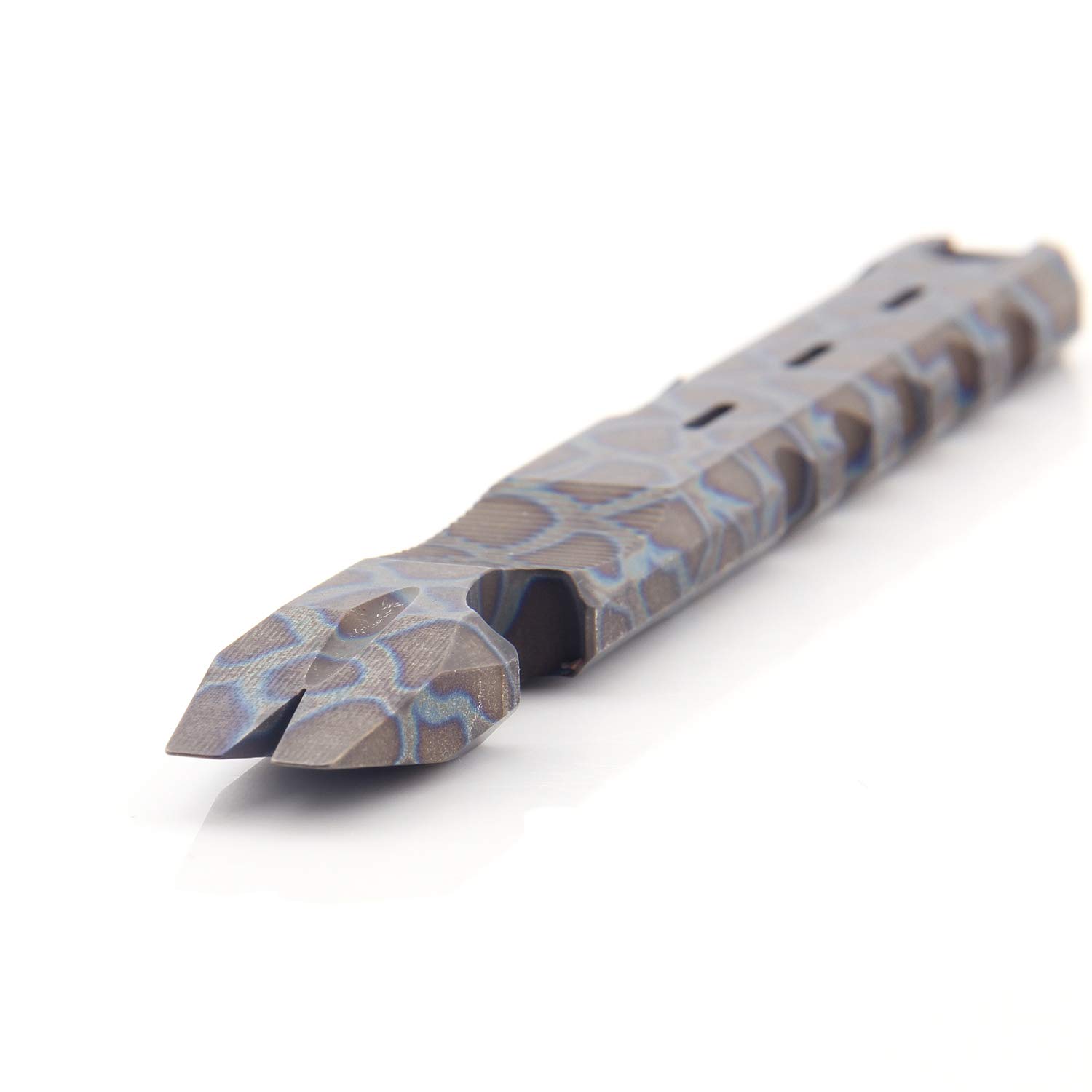 Hamans - Extractor de clavos de titanio para exteriores, con clip de bolsillo, gran resistencia, palanca EDC multifunción, herramienta de mano de Hamans (azul tostado)