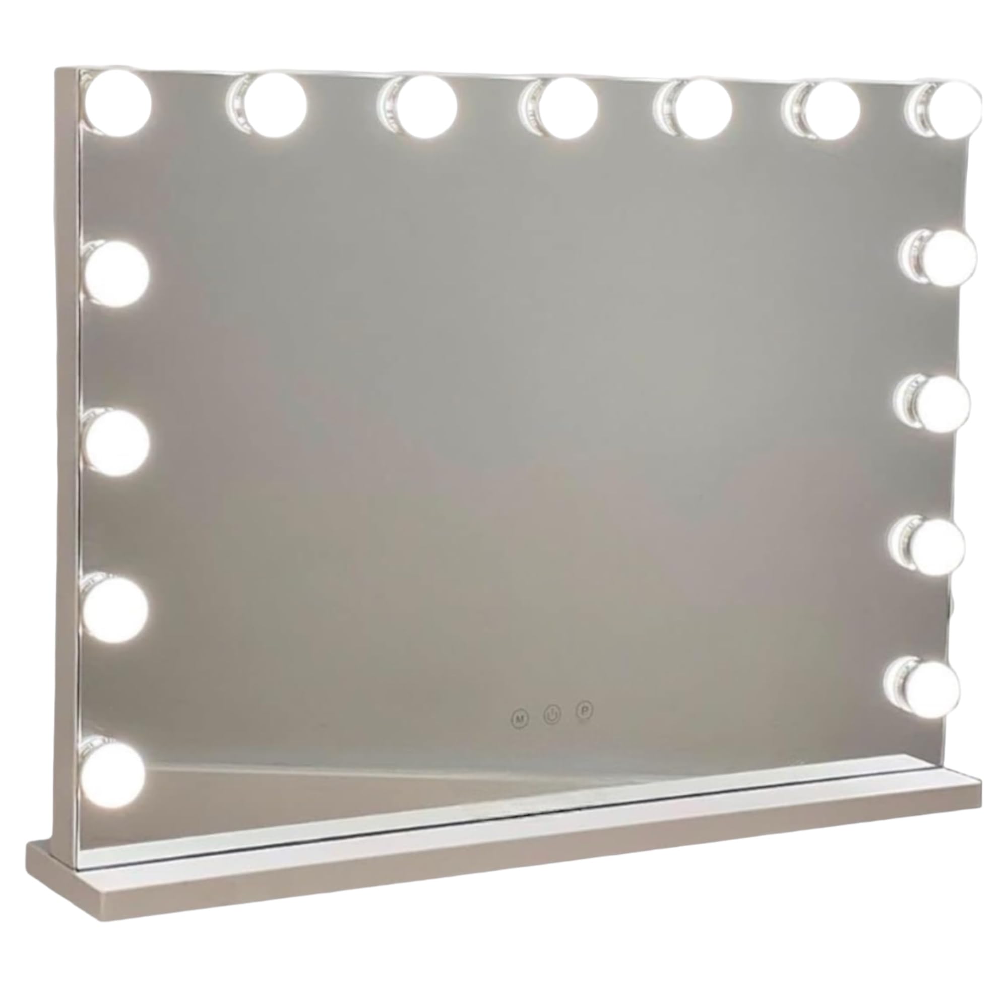 Mi Ko Mi Ka Espejo de Maquillaje con Iluminación LED: Tocador con 15 Bombillas, 3 Modos de Luz, Control Táctil, USB Recargable | Espejo de Maquillaje con Aumento y Luz para Maquillaje (Grande)