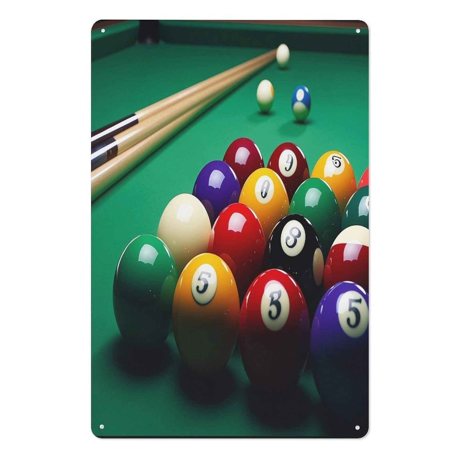 Billiards Tin Sign Novelty Vintage Wall Art for Home Farmhouse Decor Metal Signs Classical Tin Hanging Picture for Yard Hotel Living Room 11.8x7.8 Inches