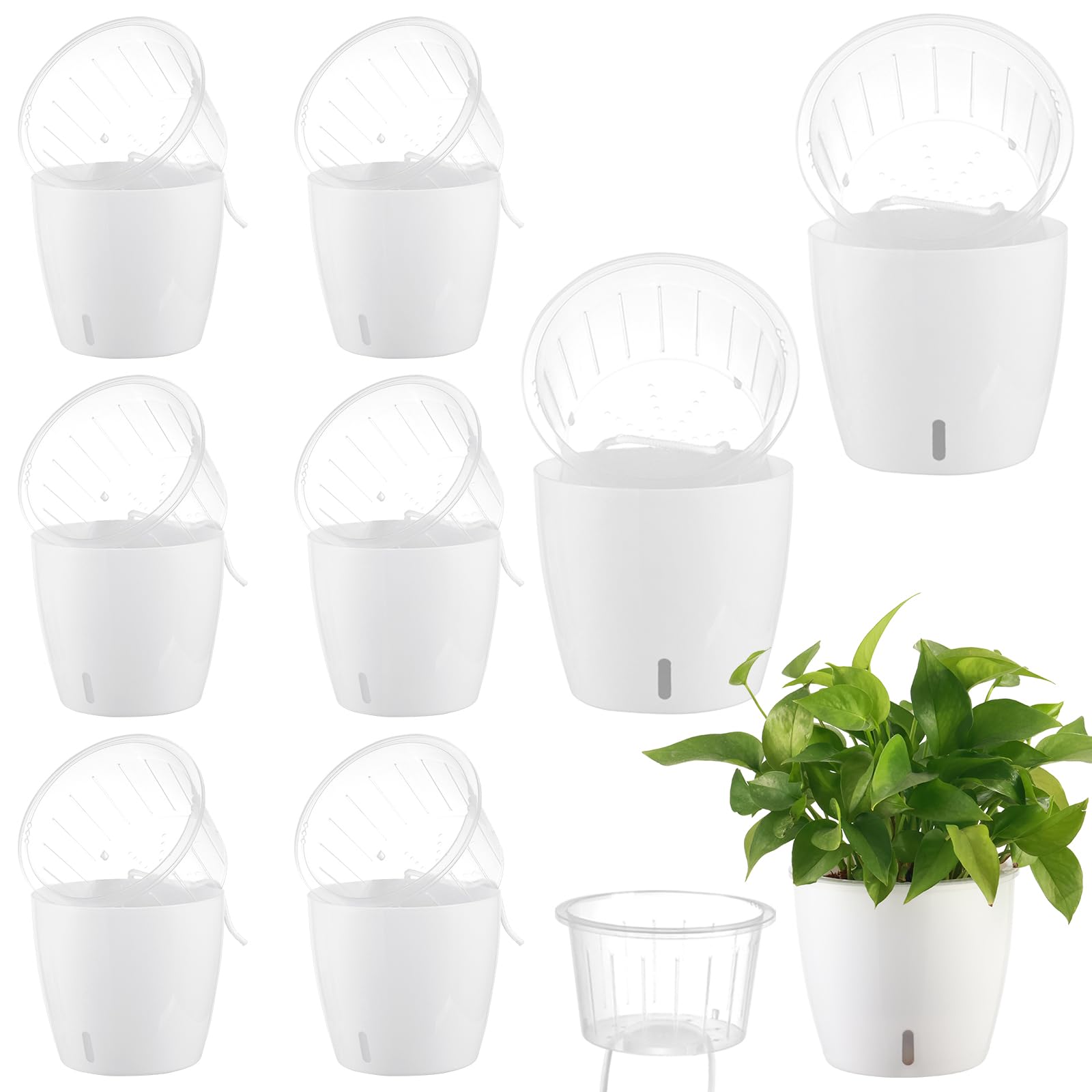 KvyusFlourish 8-Pack Self-Watering Pots