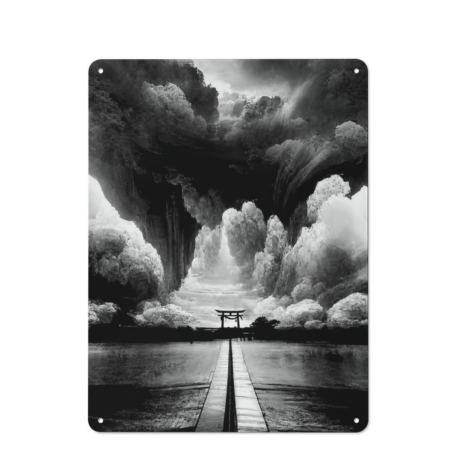 Junmoney Dramatic Shrine For Guest Room Or Hallway, Retro-Style Tin Sign 40X30cm, For Vintage Wall Decor Fans, For Themed Room Decoration