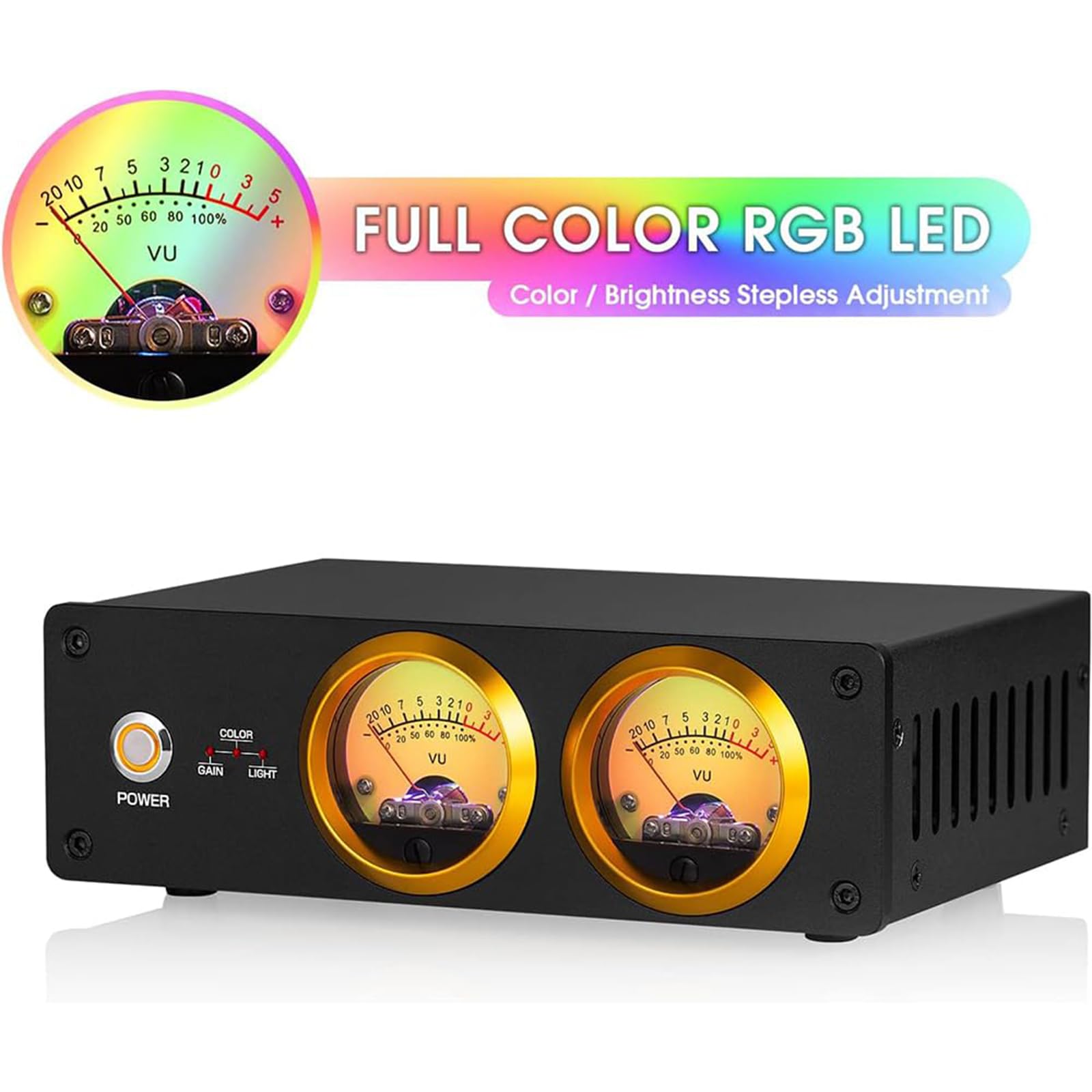 Doppio VU Meter Analogico, Indicatore Audio con Display a Pannello Db, Fonometro per Spettro Musicale Mic E Line, Regolazione Colore/luminosità, per Home Theater