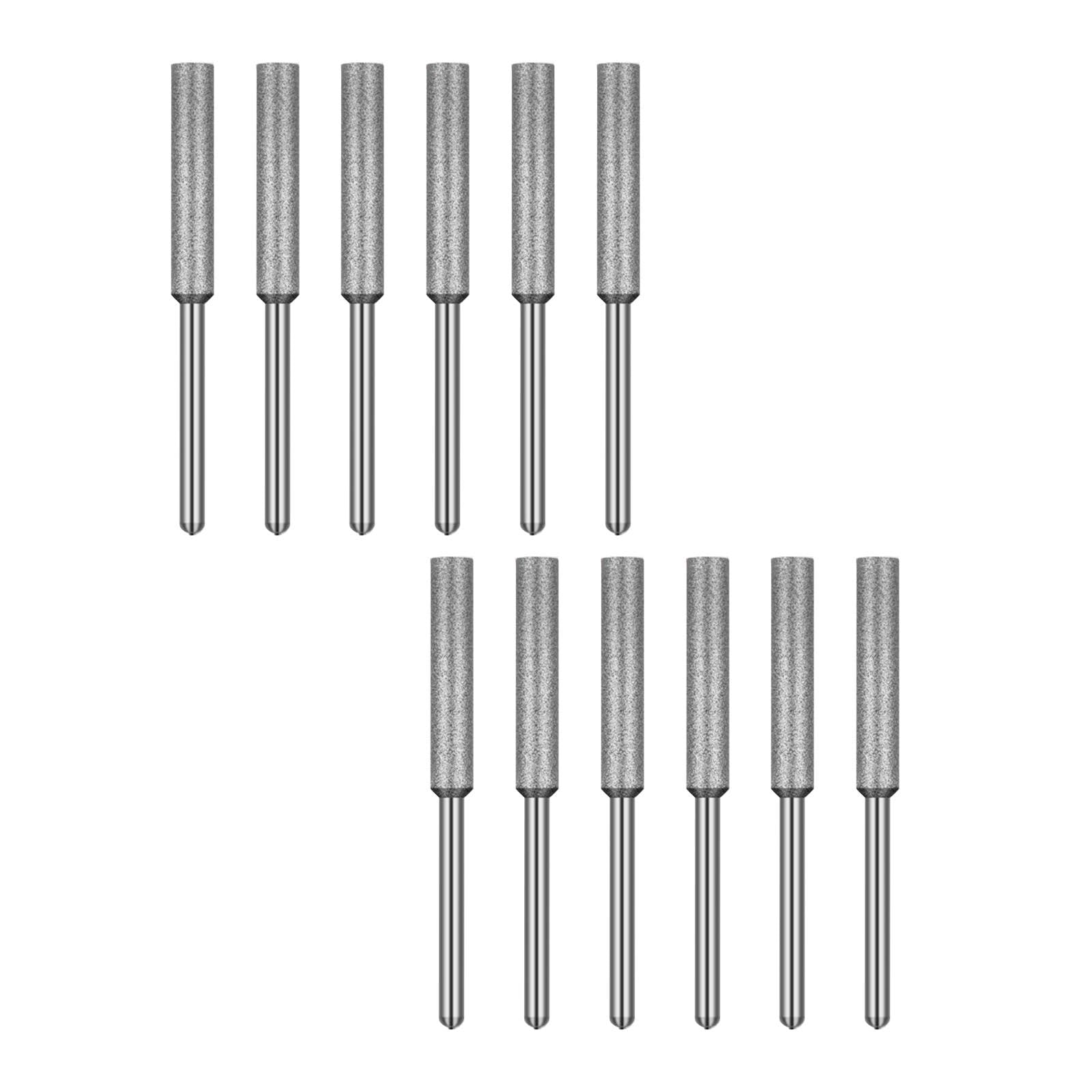 12 Pieces Diamond Chainsaw Sharpener Repair Tool Electric Chainsaw Sharpener Silver 4.8mm | 12X Diamond Chainsaw Sharpener Bits-image-8