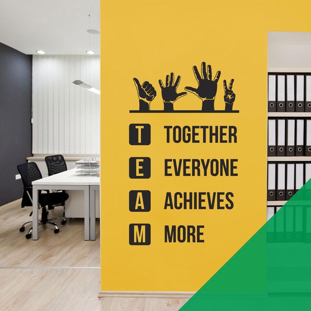 Team - Together Everyone Achieves More - Wall Quote, Office, Corporate, Corridor Wall Art Sticker [Medium] [Cactus] — image 1