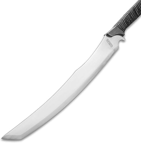 Miniatura 4 de Espada corta forjada de la bestia de la selva de guerrero, mango de cuero genuino de acero de resorte de alto carbono (lanza de 42 pulgadas)