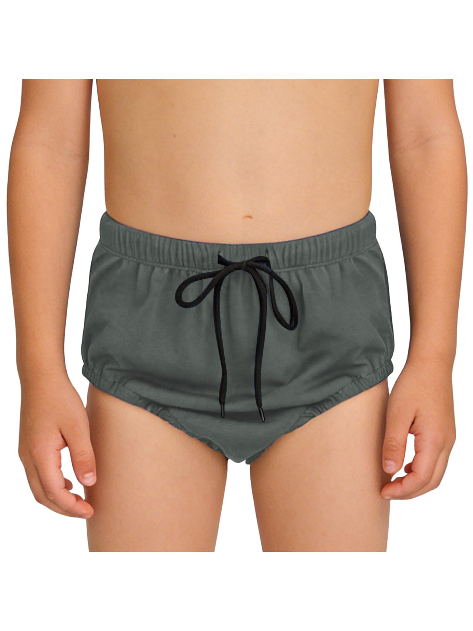 TTAO Kids Special Needs Adaptive Clothing Waterproof Diaper Covers Incontinence Washable Reusable Swimwear for Autism Dark Grey 10-12 Years