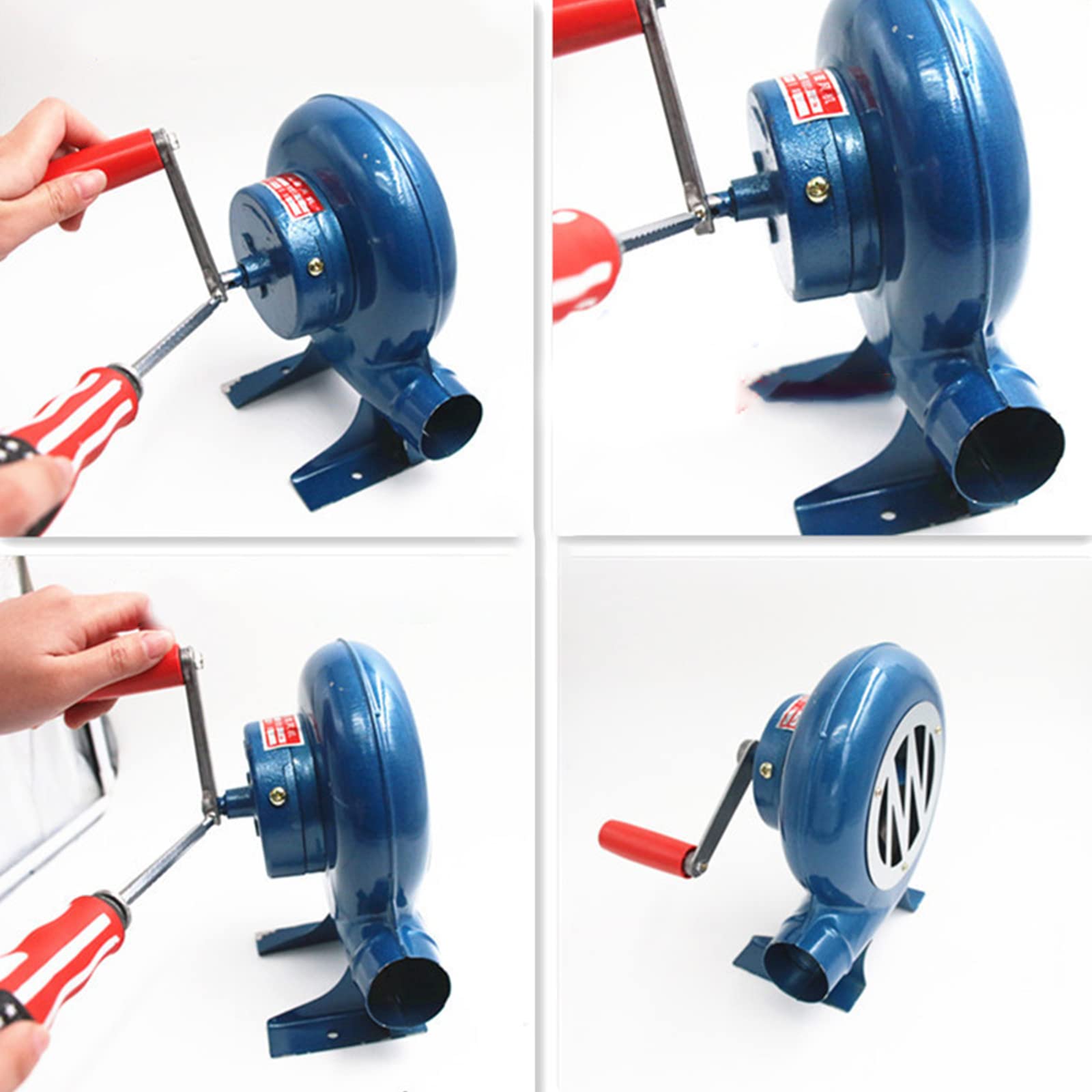 Soplador portátil de 120 W, herramienta de manivela de mano utilizada para soplador de aire al aire libre, engranaje de hierro, arrancador manual de parrilla
