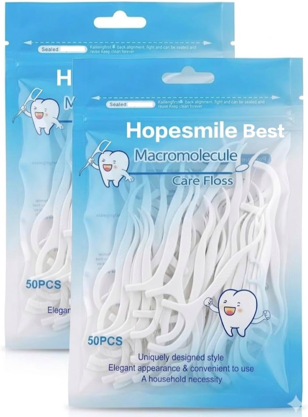 HopesmileBest Suparb 50 Piece Dental Floss Picks Greats Toothpicks Thread Floss Greats for Tooth Cleaner Fresh Teeth Floss GumsHealthy OralSuparb