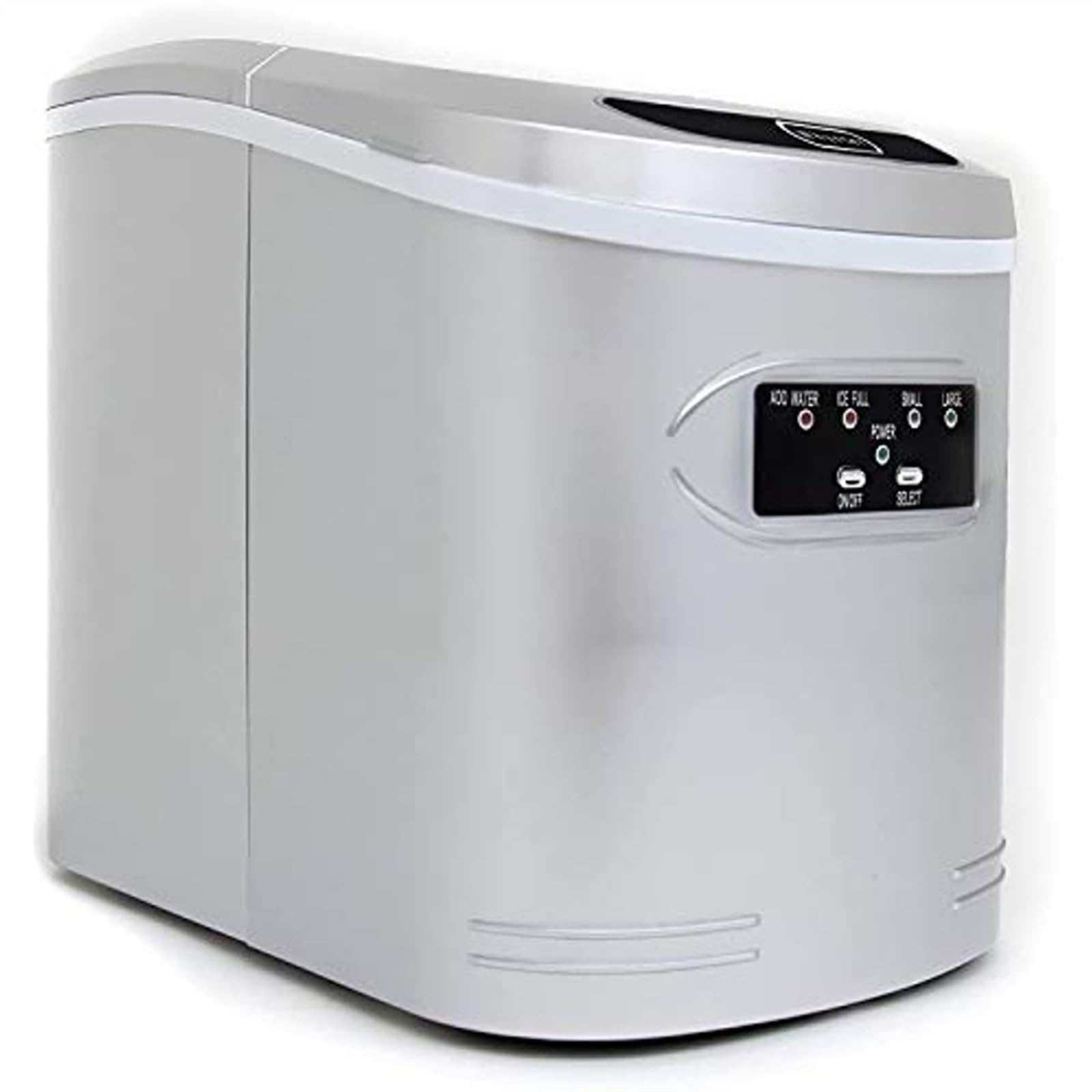 Máquina de hielo Máquina for hacer hielo compacta IMC-270MS, máquina for hacer hielo doméstica de color plateado metálico de 27 libras, comercial Cocina
