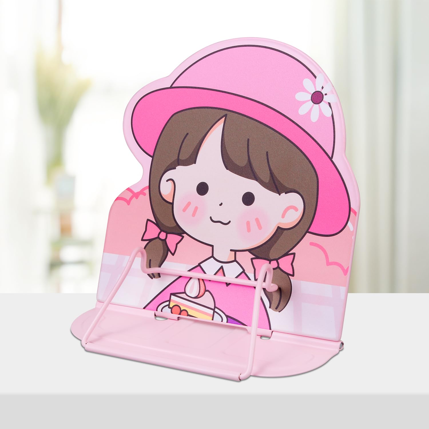 HonaguBook Stand Book Holder Metal Desk Book Stand for Reading Hands Free, Adjustable Textbooks Cookbook Documents Holder, Christmas Birthday Gifts for Girls and Boys(Camping)