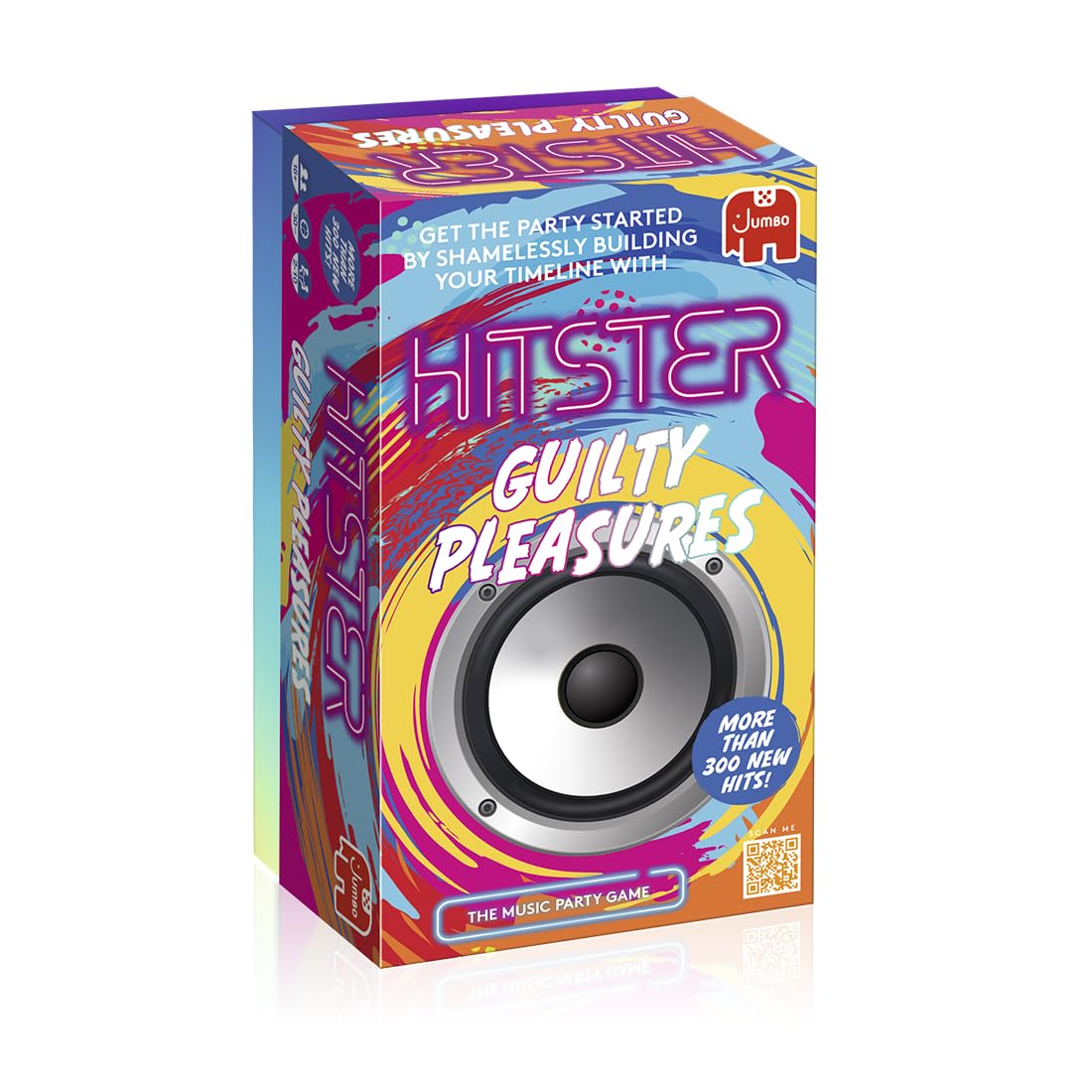 Jumbo Hitster Guilty Pleasures Funny Music Quiz Card Game, 2-10 Players, 300 Plus Guilty Pleasure Music Hits, Ideal for Game Nights for Adults and Families (US Edition)