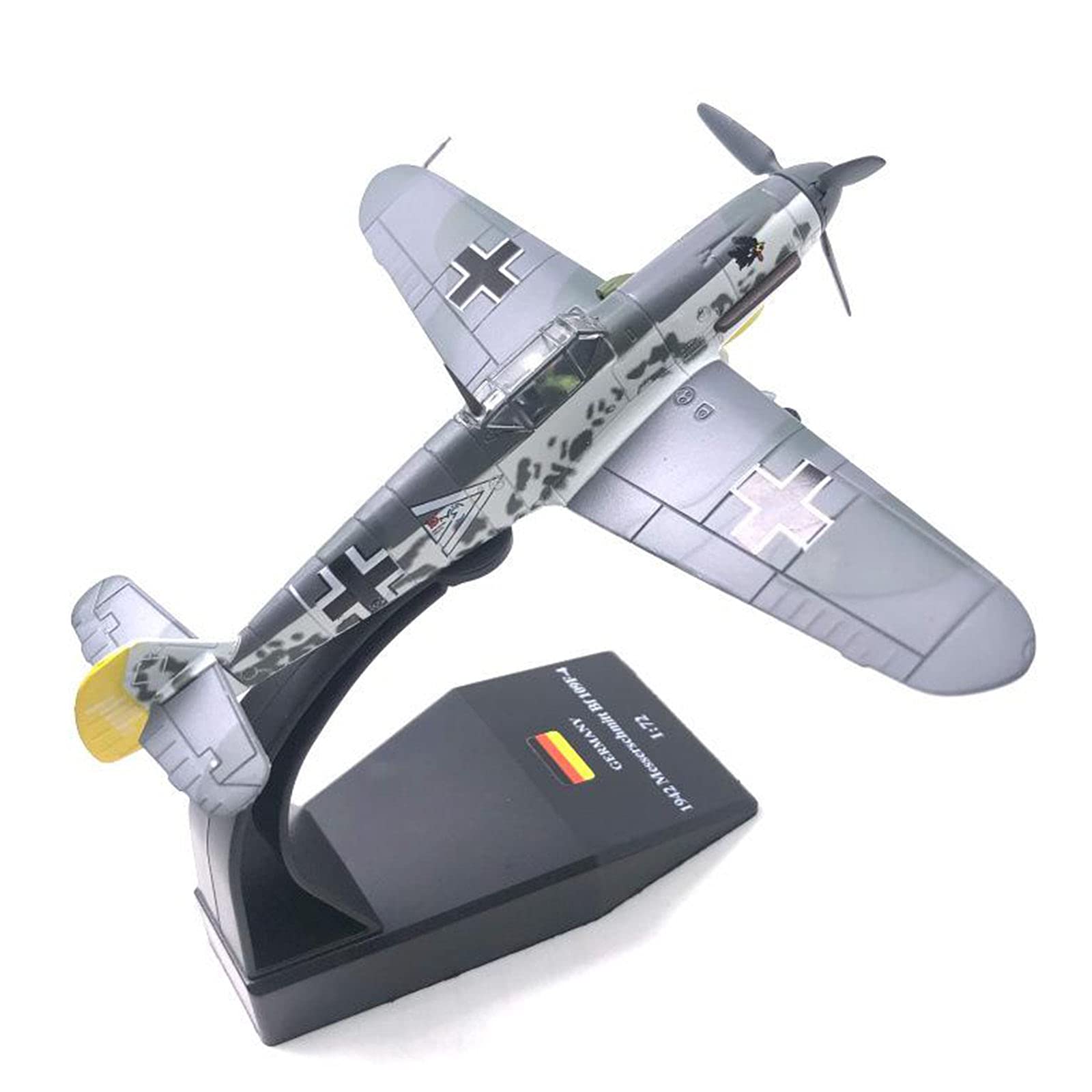 Perfeclan 1/72 Kampfflugzeugmodell BF109F-4, Flugzeugmodell Miniatur Legierungsflugzeugmodell, Wohnkultur-Kollektion, Flugzeugmodell mit Standfuß geeignet für Bücherregal, Wohnzimmer, Café, Geschenk