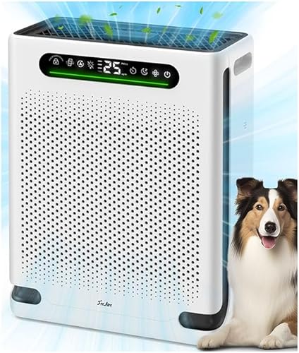 Purificadores de aire para habitación grande del hogar de hasta 2600 pies cuadrados, purificador de aire HEPA con filtro lavable y pantalla de