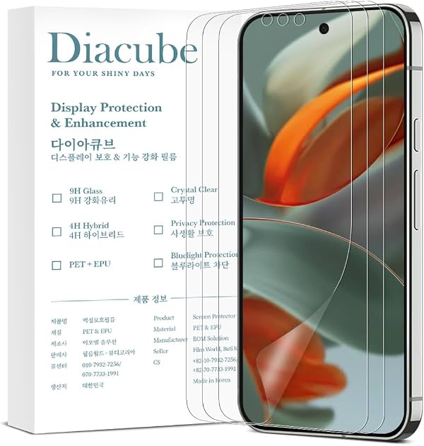 [Paquete de 3] Protector de pantalla mate antirreflejo para Google Pixel 9 Pro, [compatible con huella dactilar ultrasónica 0.1S][instalación fácil sin polvo ni burbujas con plantilla de alineación] tacto suave y sensible, auto-reparación