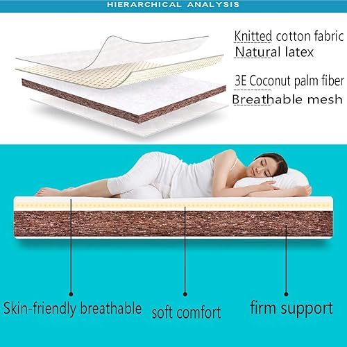 Miniatura 5 de 3e - Colchón ortopédico de látex natural con palma de coco, tapete grueso para suelo de tatami, sensación firme, plegable, portátil, cama de