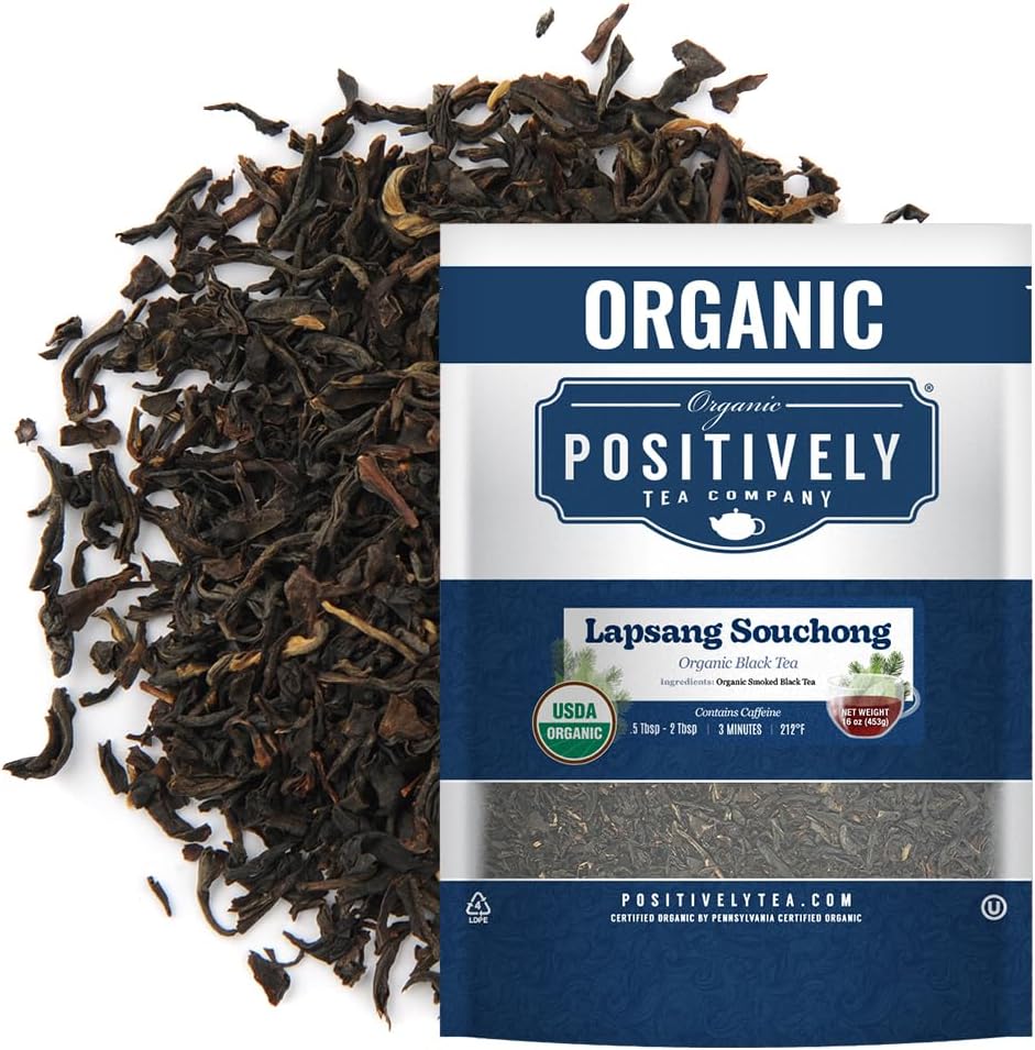Organic Positively Tea Company, Lapsang Souchong Black Tea, Loose Leaf, 16 Ounce