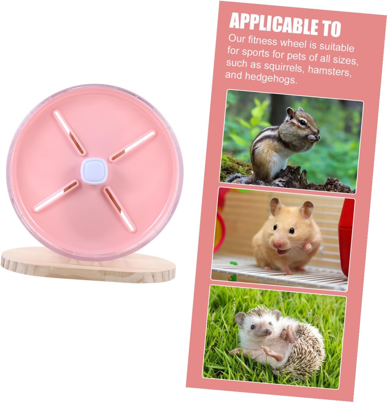 minkissy Silent Hamster Wheel Stable Wooden Stand 20cm Quiet Exercise Wheel for Small Rats Chinchillas and Hamsters for Small Animals