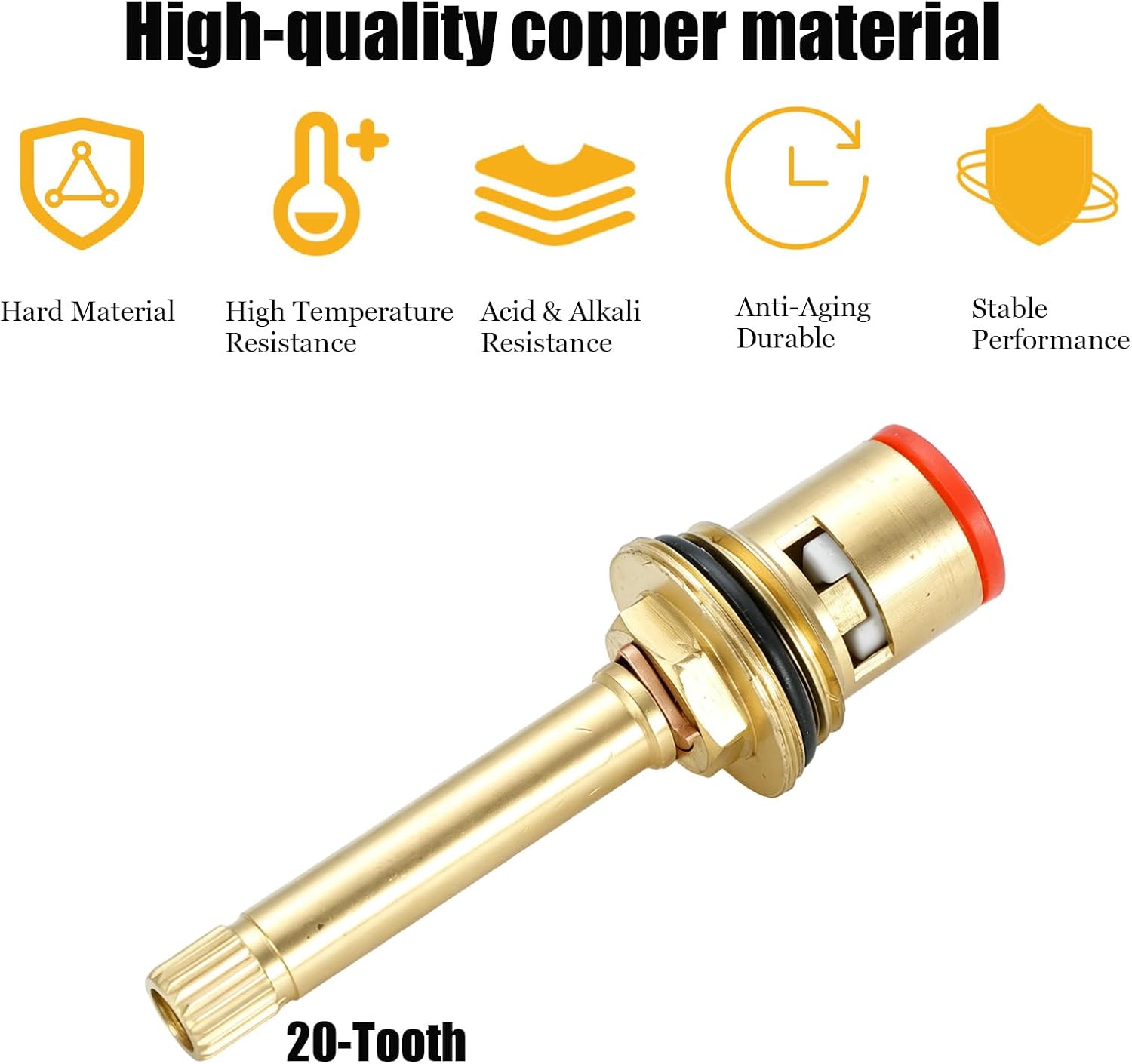 76mm/3inch DN15 Brass Ceramic Stem Ceramic Disc Cartridge Faucet Valve Cartridge Replacement Faucet Repair Replacement Parts for Bathroom Kitchen Tap Sink Faucet (Random color)