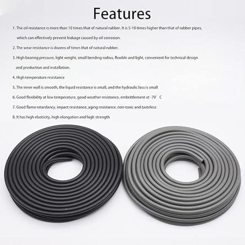 Carburetor Rebuild Kit Motorcycle Fuel Gear Rubber 1M 100Cm Oil Tube Pipeline Hose 5Mm To 8Mm Reinforced Auto Accessories (Color : Gray) #TOP6