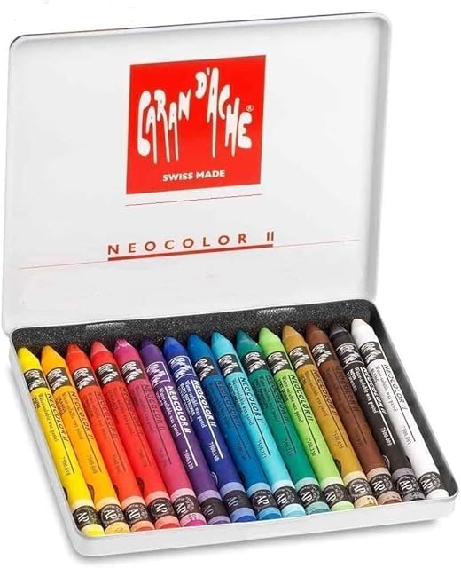 Caran D'Ache NeoColor II Water Soluble Wax Pastel Set, Multi-Colour 15pcs