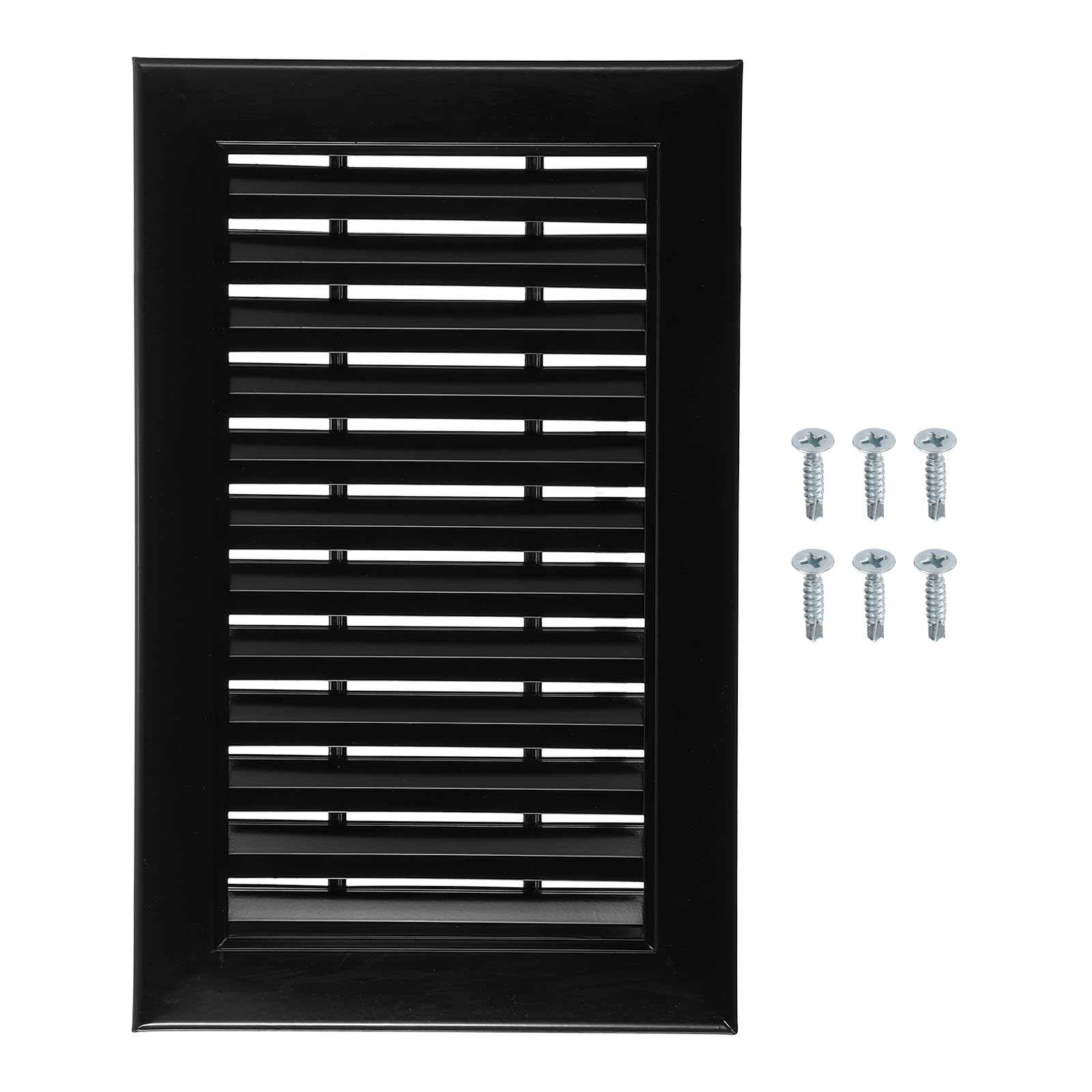 sourcing map Aluminum Air Vent Cover (350x200mm) - Rectangle Ventilation Grille Louvered Ventilation Cover for Cabinet Closet Door Wardrobe HVAC Vent (Ducting Openings: 295 x 145mm), Black