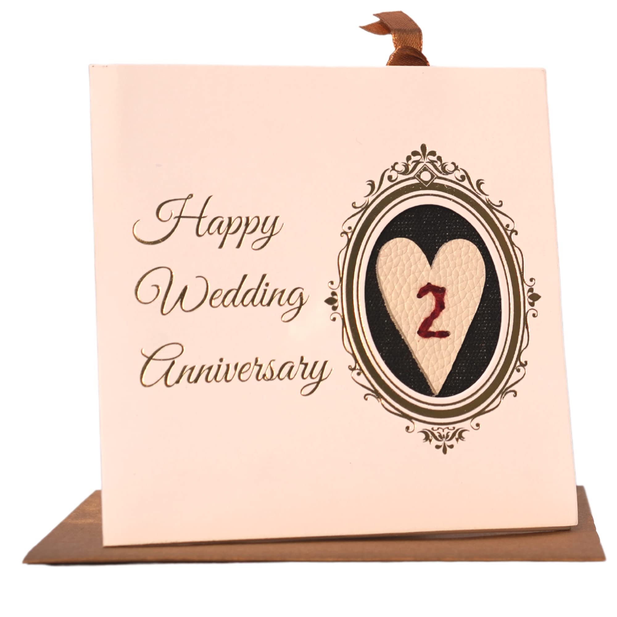 Wedding Anniversary Card and keepsake bookmark 2in1, handmade unique card for wife, husband, couple (2nd)