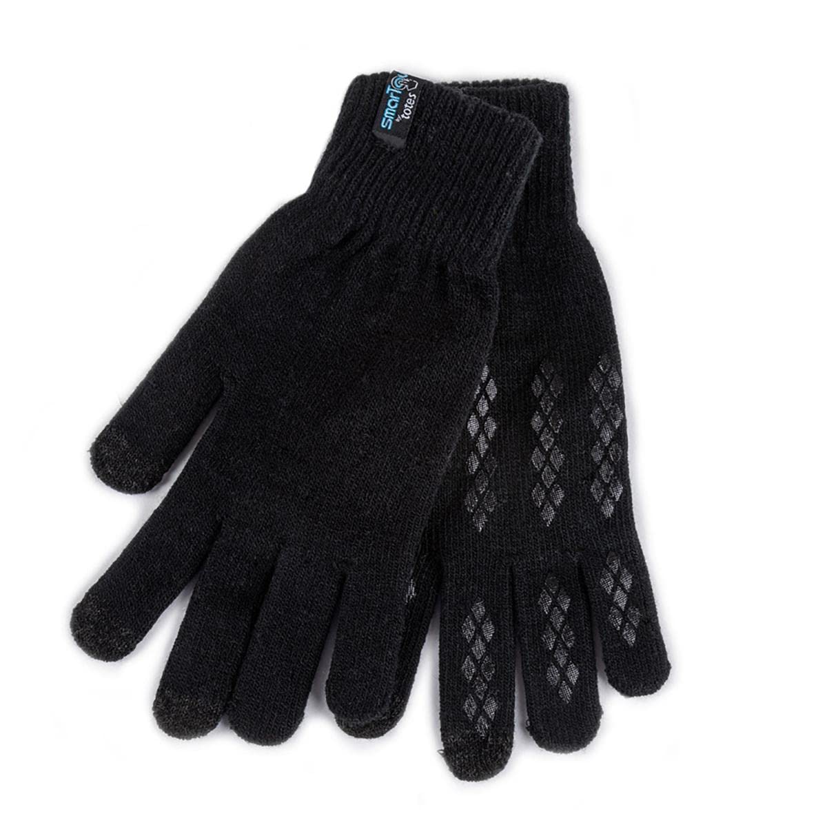 Isotoner Men's Black Totes Toasties® Stretch Knitted Smartouch™ Gloves One Size