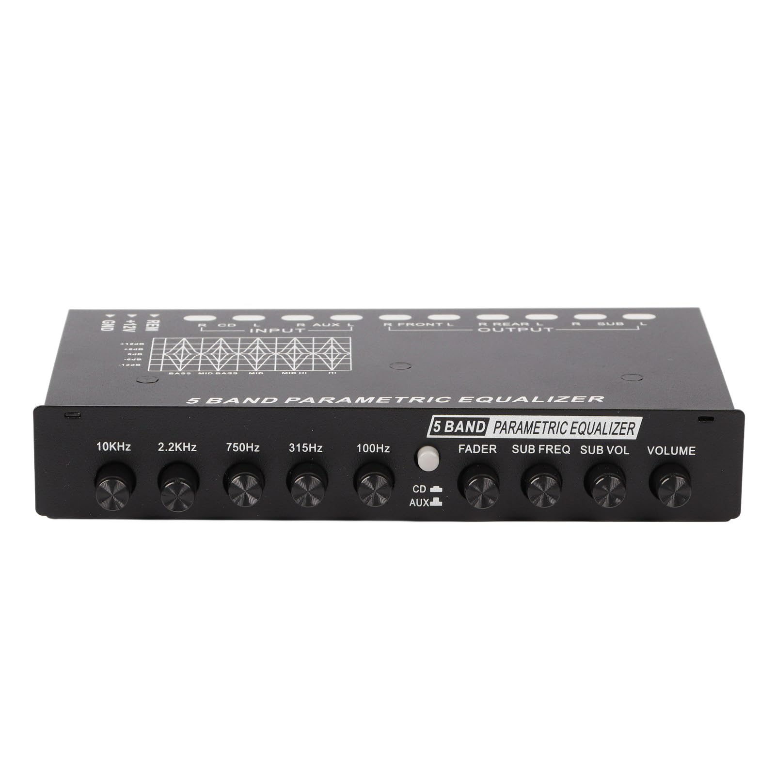 Ecualizador Gráfico EQ de 5 Bandas ,Ecualizador Estéreo para Automóvil Hierro de Transmisión Estable para Vehículos