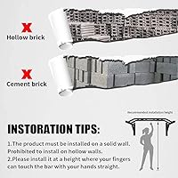 Vista 7 de ptlsy Wall Mounted Pull Up Bar Multifunctional with Multi-grip Chin Up Bar Heavy Duty Dip Station for Home Gym Indoor Workout, Fitness Equipment