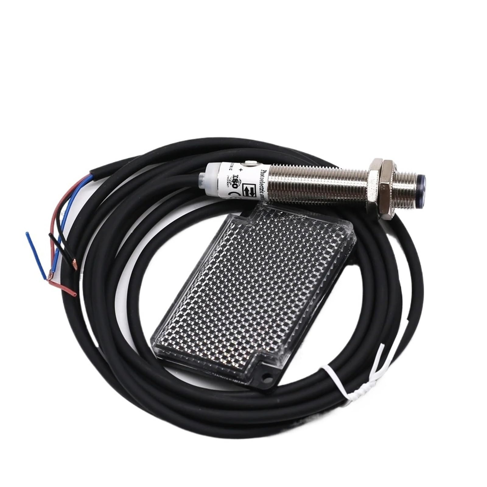 Interrupteur optique M12 barrière reflex 2m 24V NPN PNP NC pour convoyeur