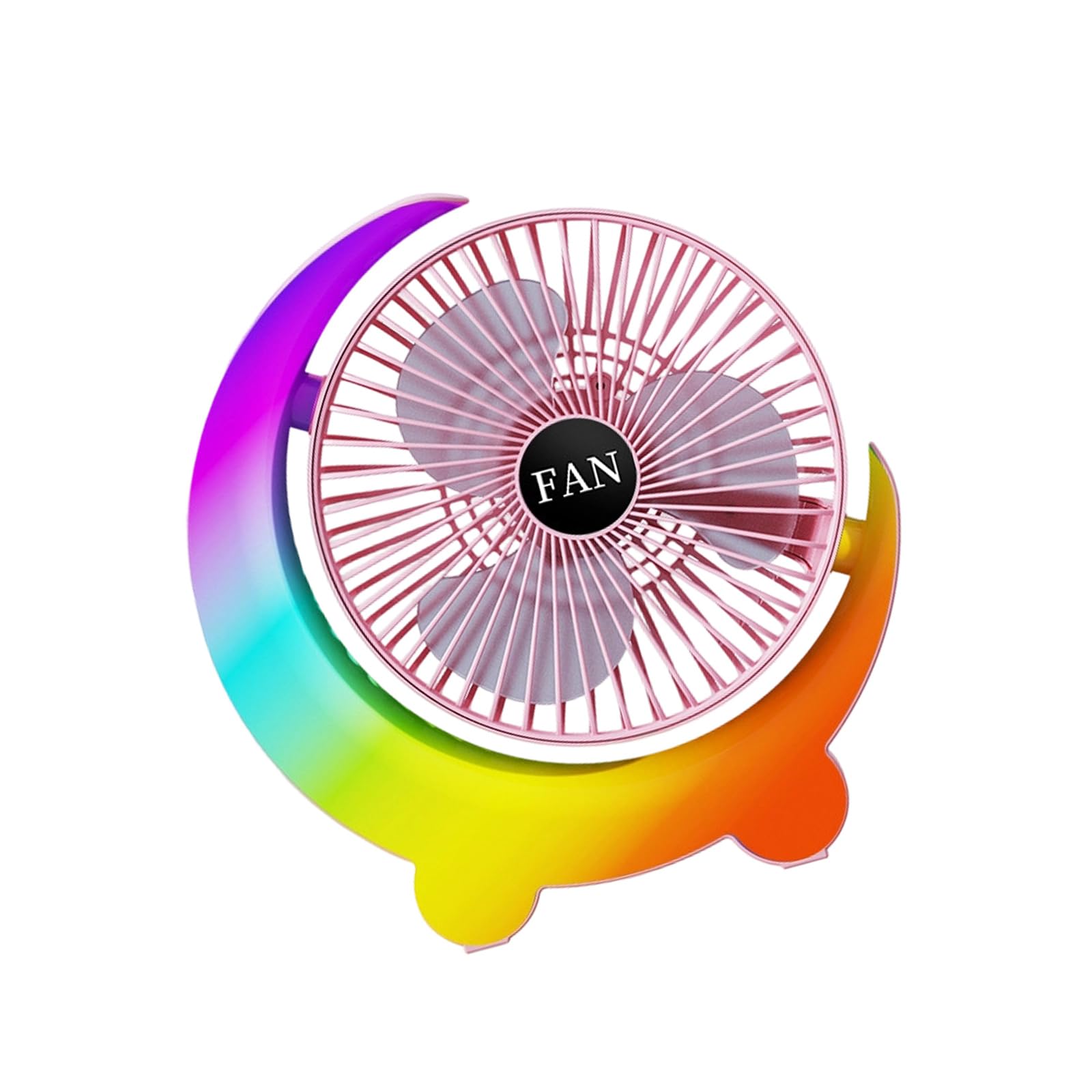 NMFLAB Quiet Portable Table Fan Rechargeable Battery LED Light 3 Speed Home Portable Desk Fan