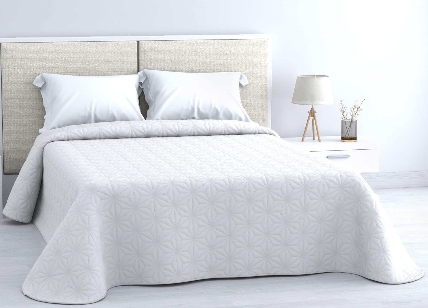 HM'S HOME'SECRET Colcha Bouti Estampada de 100% Microfibra Suave - Variedad de Diseños y Tamaños (Liso Gris, Cama 150cm) — view 17