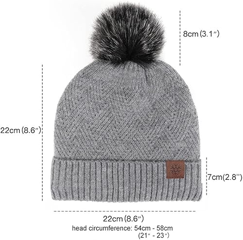 Miniatura 4 de Forever Angel Bufanda de punto de lana gorro de esquí guantes de pantalla táctil para invierno mujeres y hombres