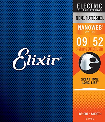 Cordes Elixir® pour guitare électrique 7 cordes avec revêtement NANOWEB®, Super Light (.009-.052) - Les Beatles, Paul McCartney, John Lennon, RIngo Starr, George Harrison Cordes Elixir® pour guitare électrique 7 cordes avec revêtement NANOWEB®, Super Light (.009-.052)