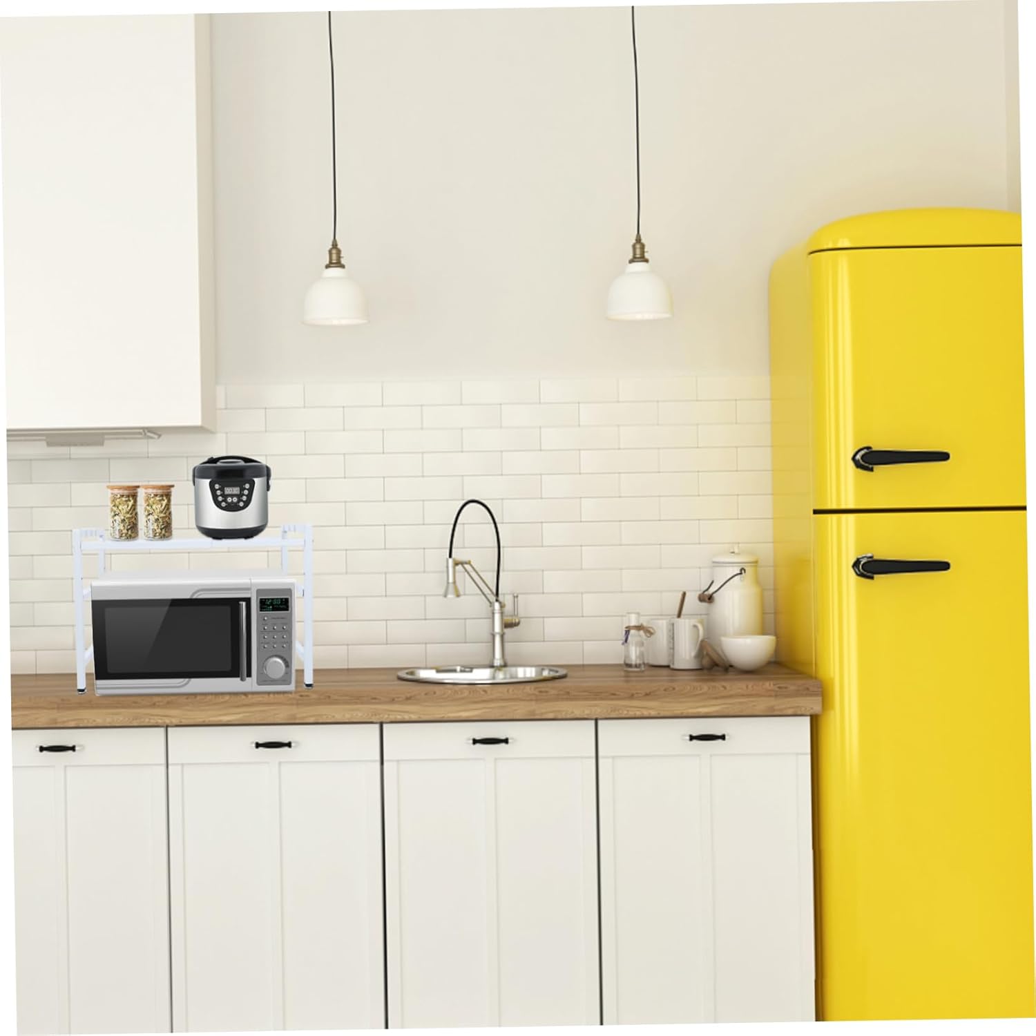 Multi Functional Retractable Desktop Storage Rack for Kitchen and Bathroom Space Saving Oven Stand with Easy DIY Installation Practical Telescopic Shelf for Utensils and Microwave