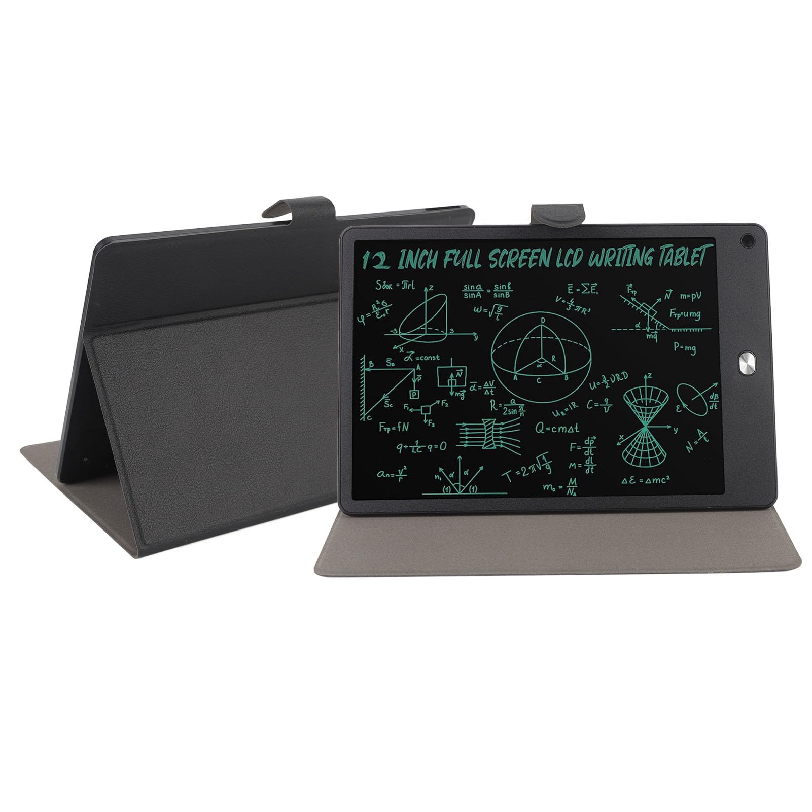 Tablet di Scrittura LCD per Adulti, Tablet da Disegno a Schermo Intero 12 Pollici, Cuscinetto Elettrico a Mano, Blocco Digitale Cancellabile Riutilizzabile con Penna, Case PU