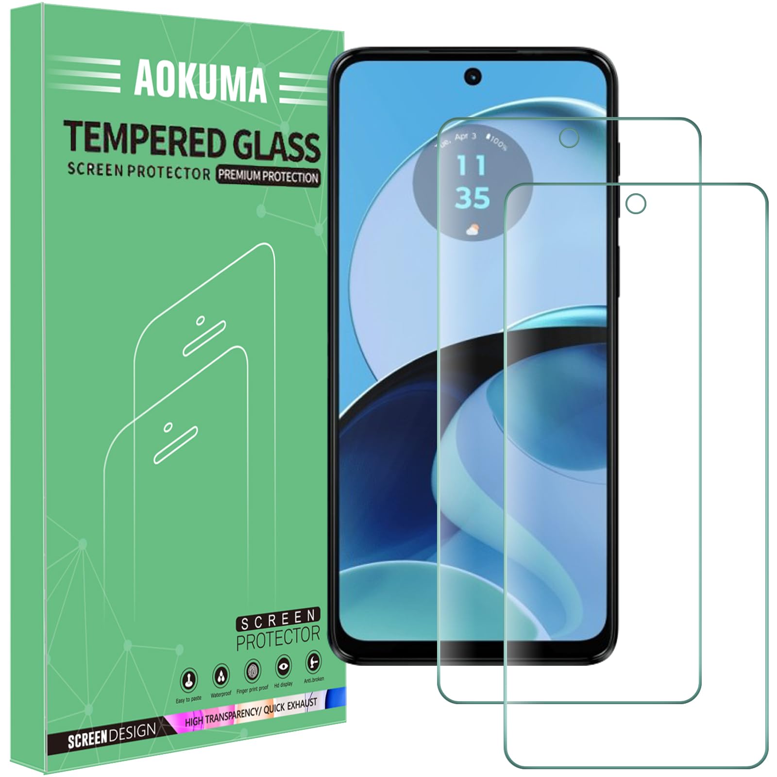 2 Pellicole Vetro Temperato Per Motorola Moto E14/G04/G04S - Protezione 9H, Anti-Graffio, Facile Applicazione - Foto 2