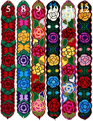 YZXDORWJ Women Embrodiered Mexican Belt for Dress Boho Floral Traditional Fiesta Party Sash3