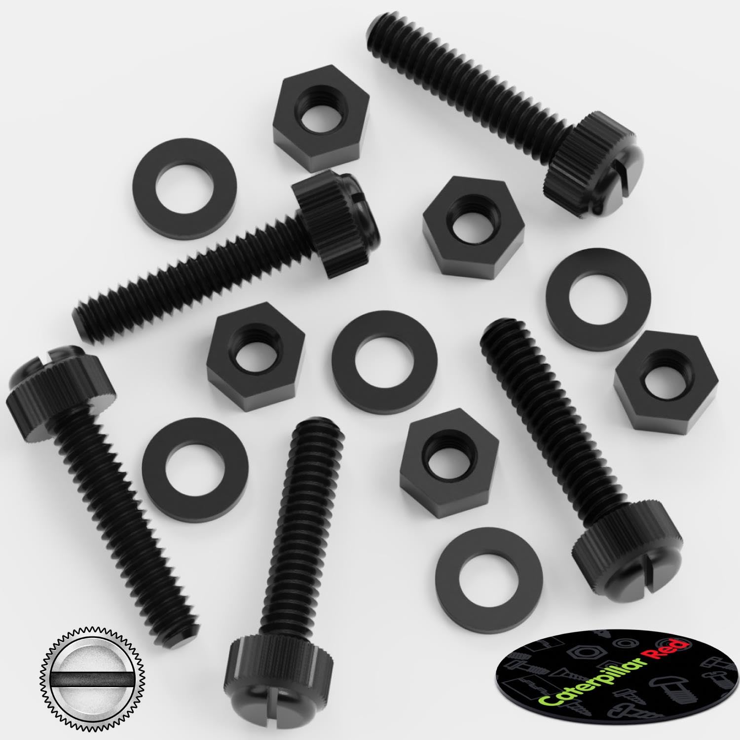 50x Black, Nylon Plastic, Thumbscrews, M6 x 30mm, knurled, Nuts, Washers & Bolts - Image 4