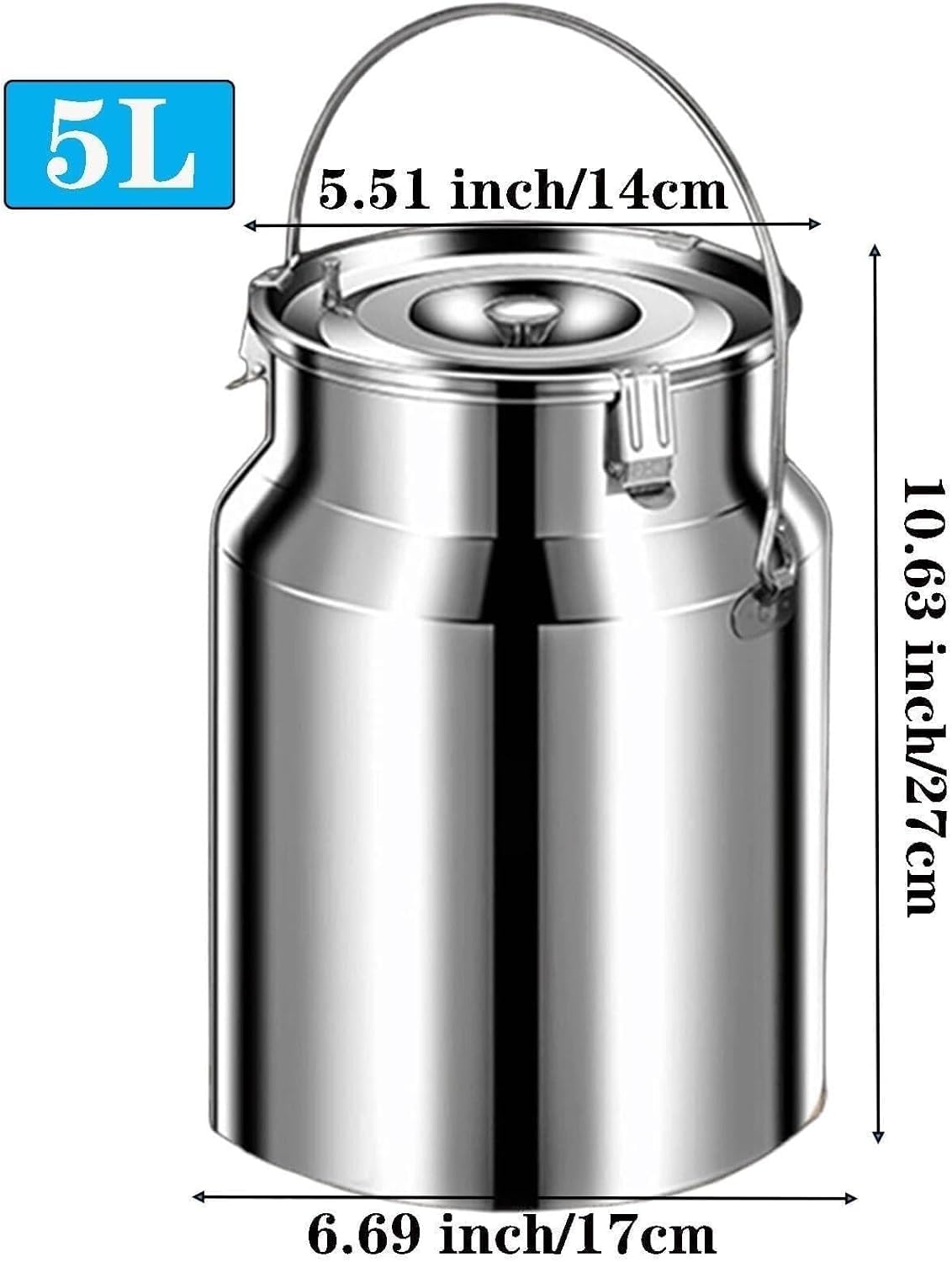 Dispenser ermetico in Acciaio Inox 304 per Latte, capacità 10,6 QT | Guarnizione ermetica in silicone, acciaio 304, stoccaggio e trasporto di liquidi a prova di perdite