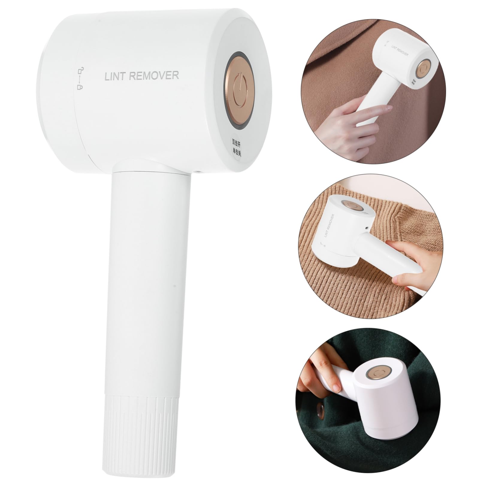 1juego Removedor De Eléctrico Usb Afeitadora De Ropa y Muebles Quitapelusas Portátil y Recargable Herramienta De Limpieza Para y Textiles Color Blanco