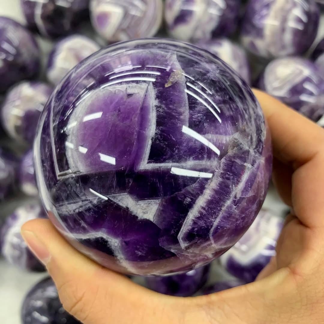 YLQUXEUV 1PC Dream Amethyst Ball 6-7cm (2.4-2.8 Inch) - Crystal Sphere for Home/Office, Spiritual &, Gift