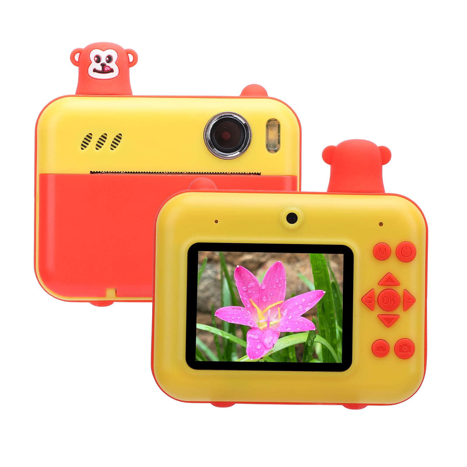 HD Camera 2.4inch Screen Dual Cameras, 1080P Video, 8MP Photos 256GB Support, Display Screen, Educational Festival, Abs Material, MP3 Player (Yellow)