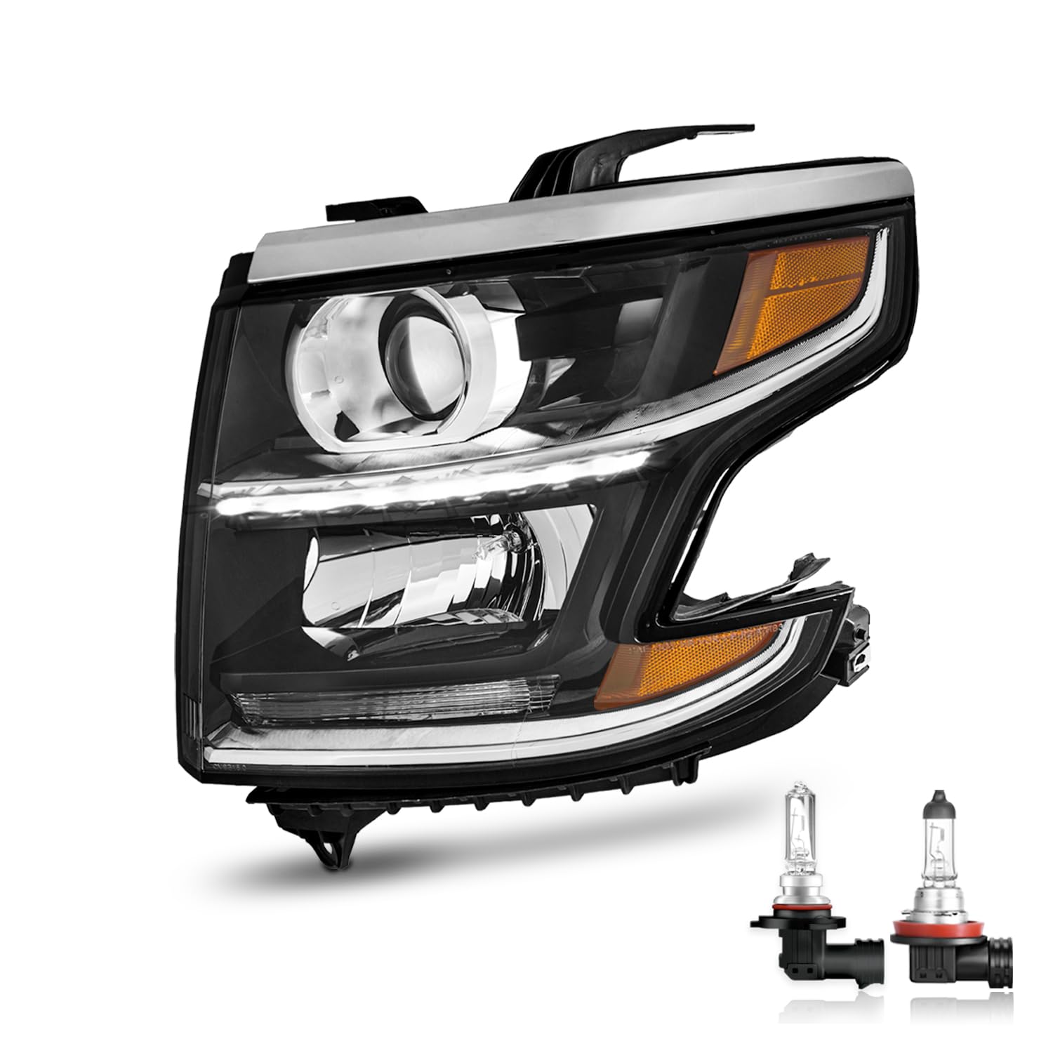 Headlights LED DRL Projector for 2015-2020 Chevy Tahoe/Suburban, 2016-2019 Chevy Suburban 3500HD Headlamp Replacement Single Driver Side