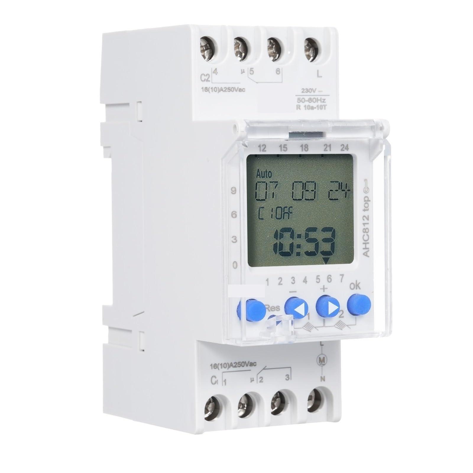 1PCS Timer Programmable Timing AHC812 230V 16A Weekly Program Digital Time Din Rail Mount Timer Timing